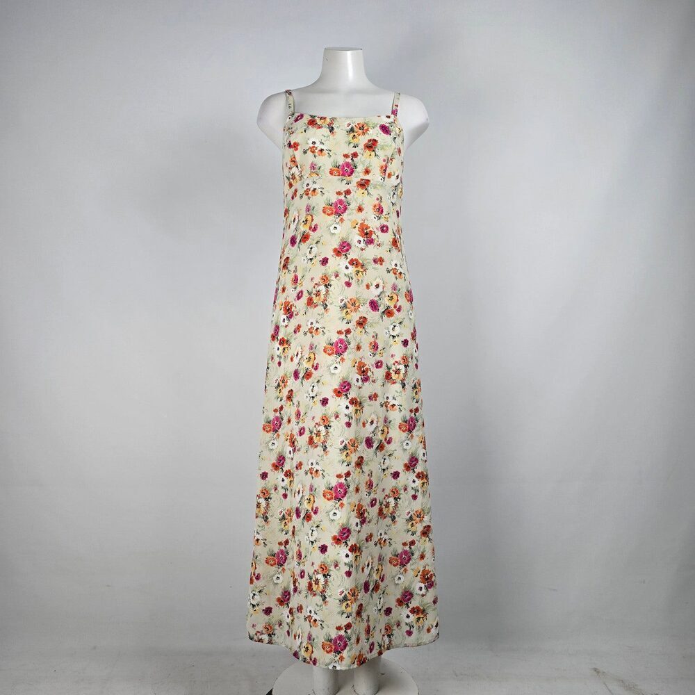 Vintage Quintieri Pink Floral Maxi Dress Size 6